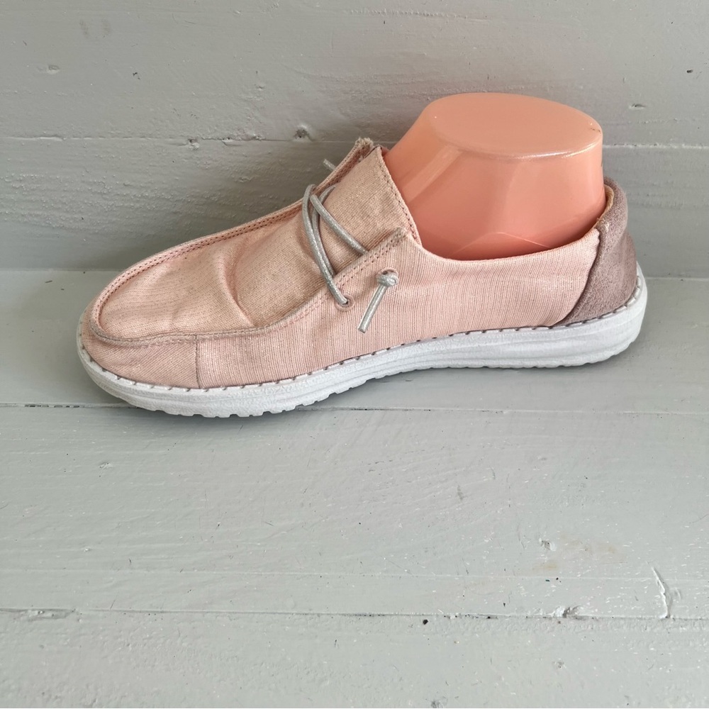 Hey Dude Shoes Womens Size 7 Rose Crystal Wendy Glitter Moc Toe Comfy Sneakers - Picture 5 of 8